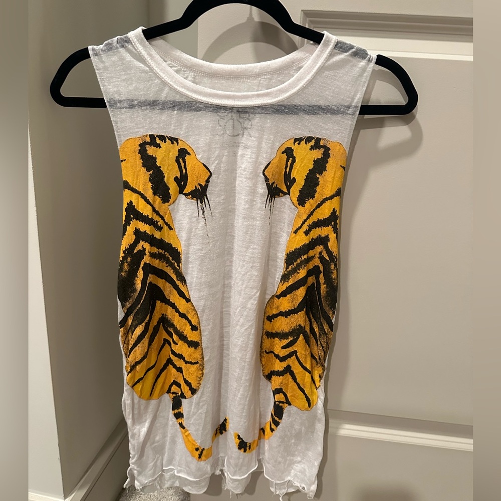 Chaser White Muscle Tiger Tank